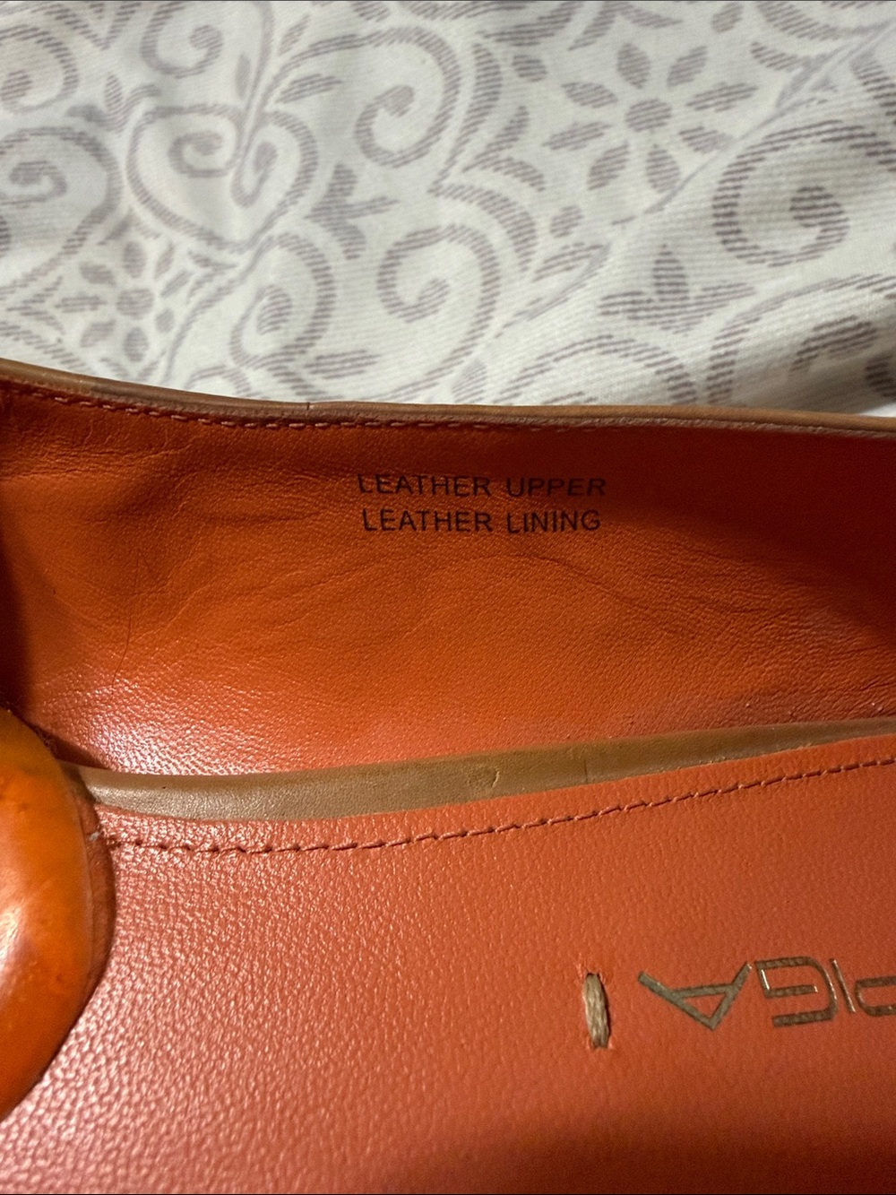 Via Spiga Tan Peep-Toe 3.5” Stiletto Heels Orange Insole Size 8.5 - Picture 8 of 11